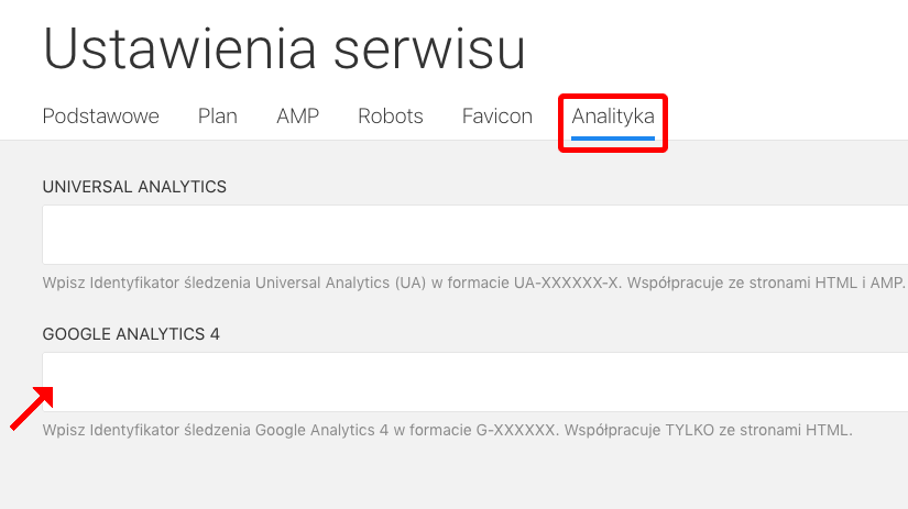 google analytics GA4 wklej identyfikator pomiaru